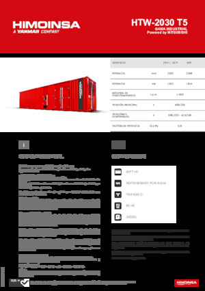 Agregaty prądotwórcze z silnikiem wysokoprężnym HIMOINSA HTW-2030 T5
