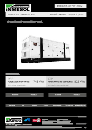 Agregaty prądotwórcze z silnikiem wysokoprężnym INMESOL IT-820