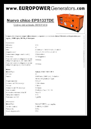 Agregaty prądotwórcze z silnikiem wysokoprężnym Europower New Boy EPS133TDE (S)