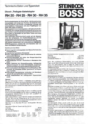 Wózki widłowe z silnikiem wysokoprężnym Steinbock RH 30 D