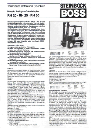 Wózki widłowe z silnikiem wysokoprężnym Steinbock RH 25 D