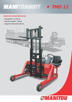 Spalinowe podwieszane wózki widłowe Manitou TMD 12
