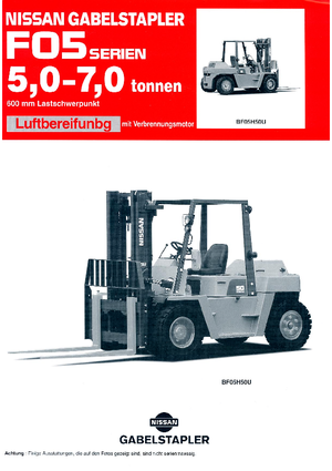 Wózki widłowe z silnikiem wysokoprężnym Nissan VF 05 H 70 U