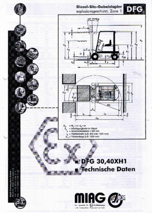 Spalinowe antywybuchowe wózki widłowe Miag DFG 40 XH 1