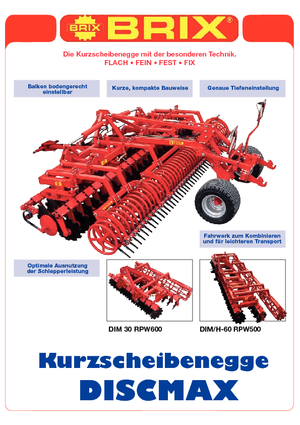 Brona talerzowo-zębowa Brix Discmax 40 RPW Ø 500