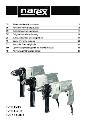 Wiertarko-wkrętarki i wkrętarki Narex EV 13 F-H3