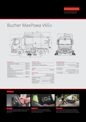 Zamiatarki dwufunkcyjne Bucher-Schörling MaxPowa V65e