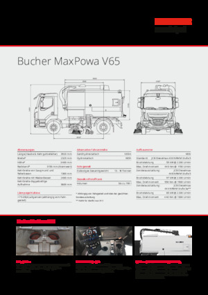 Zamiatarki dwufunkcyjne Bucher-Schörling MaxPowa V65m