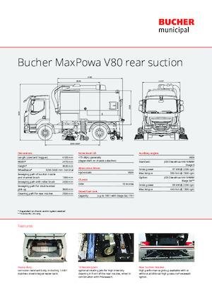 Zamiatarki dwufunkcyjne Bucher-Schörling MaxPowa V80h rear suction
