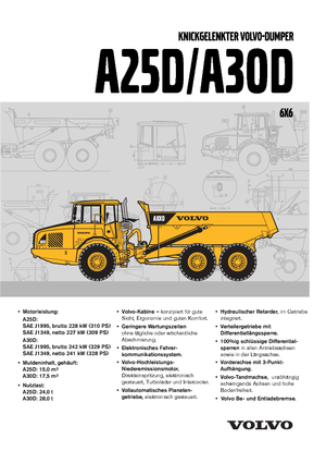 Wozidła przegubowe Volvo A30D 6x6