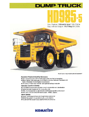 Wywrotka tylnozsypowa Komatsu HD985-5