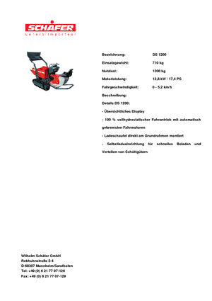 Wozidła gąsienicowe SCHÄFER DS 1200