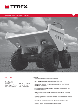 Wozidła kołowe Terex TA 9