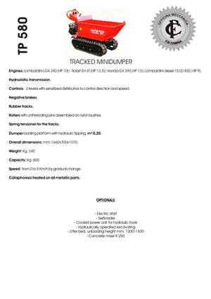 Wozidła gąsienicowe Camisa TP 580