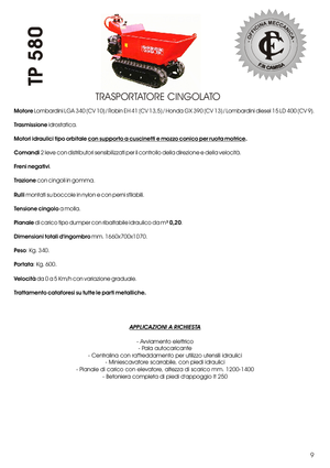 Wozidła gąsienicowe Camisa TP 580