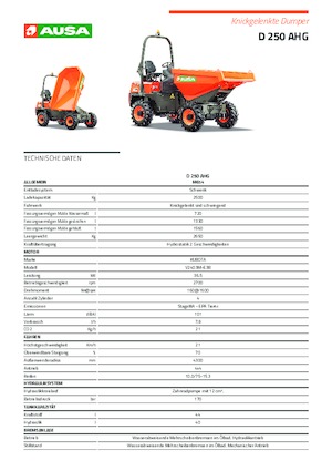 Wozidła kołowe Ausa D 250 AHG