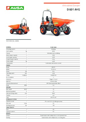Wozidła kołowe Ausa D 601APG 