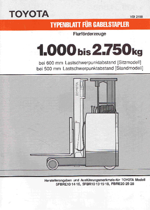 Wózki widłowe elektryczne Toyota 5 FBRE 16-48