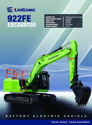 Elektryczne koparki gąsienicowe Liugong 922FE