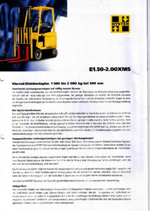 Wózki widłowe elektryczne Hyster E 1.75 XM