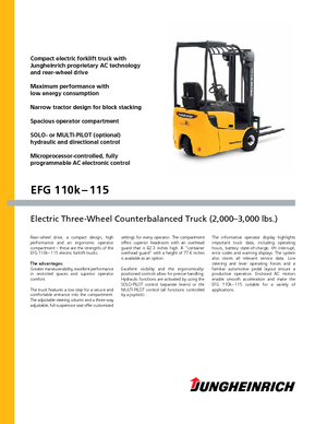 Wózki widłowe elektryczne Jungheinrich EFG 113