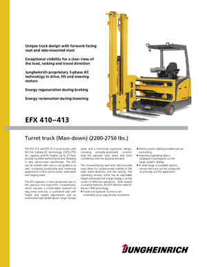 Elektryczne wózki widłowe boczne Jungheinrich EFX 413