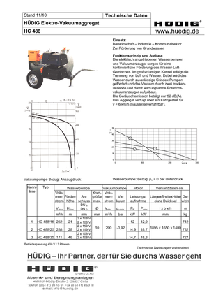Agregaty do obniżania wód gruntowych Hüdig HC 488/15
