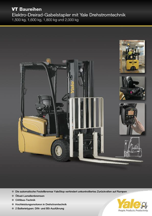 Wózki widłowe elektryczne Yale ERP 18 VT