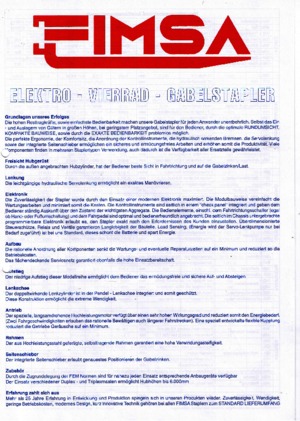 Wózki widłowe elektryczne Fimsa ET 2508