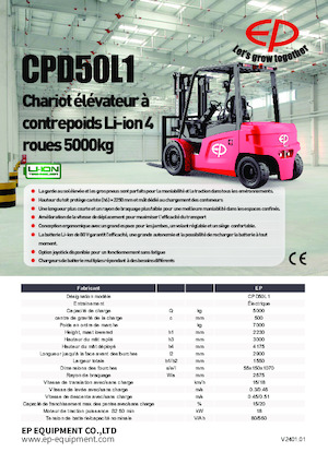 Wózki widłowe elektryczne EP CPD50L1