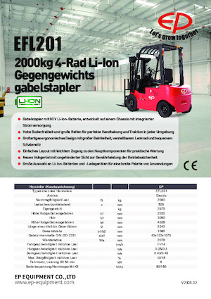Wózki widłowe elektryczne EP EFL201