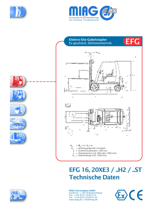 Elektryczne antywybuchowe wózki widłowe Miag EFG 16 XE 3