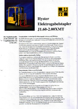 Wózki widłowe elektryczne Hyster J 1.60 XMT