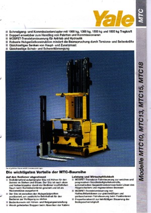 Elektryczne wózki widłowe boczne Yale MTC 18