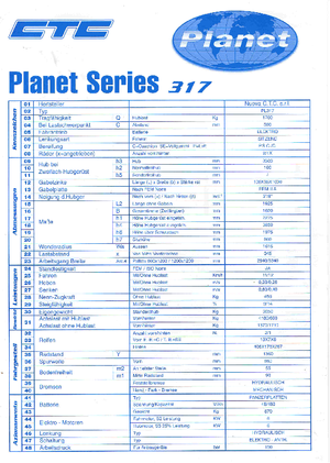 Wózki widłowe elektryczne CTC PL 317