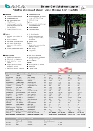 Wózki wysokiego składowania Baka EGS 89-1204