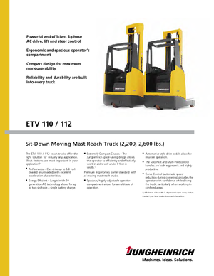 Wózki wysokiego składowania Jungheinrich ETV 110