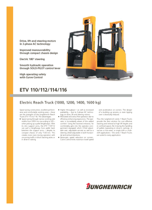 Wózki wysokiego składowania Jungheinrich ETV 110