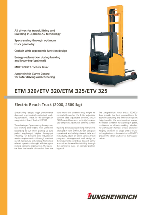 Wózki wysokiego składowania Jungheinrich ETV 320 