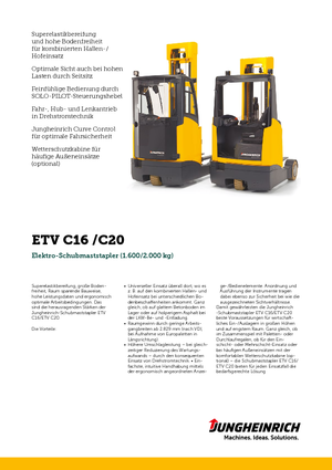 Wózki wysokiego składowania Jungheinrich ETV C20