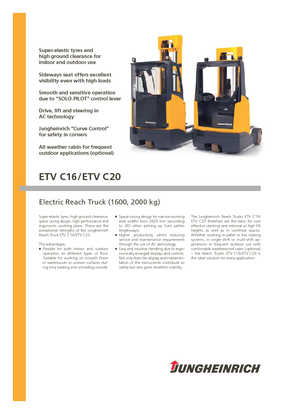 Wózki wysokiego składowania Jungheinrich ETV C20