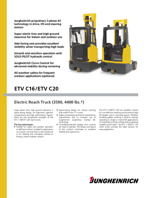 Wózki wysokiego składowania Jungheinrich ETV C20