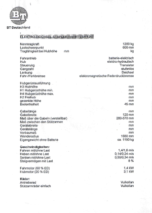 Wózki wysokiego składowania BT LSR 1200