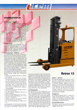 Wózki wysokiego składowania Icem Retron