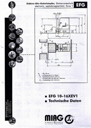 Elektryczne antywybuchowe wózki widłowe Miag EFG 16 XEV 1