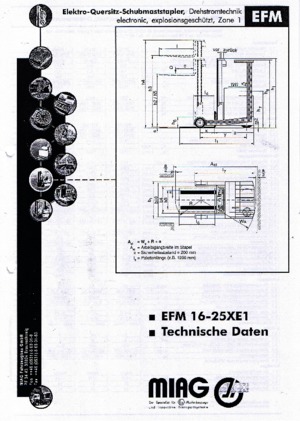 Elektryczne antywybuchowe wózki widłowe wysokiego składowania Miag EFM 16 XE 1