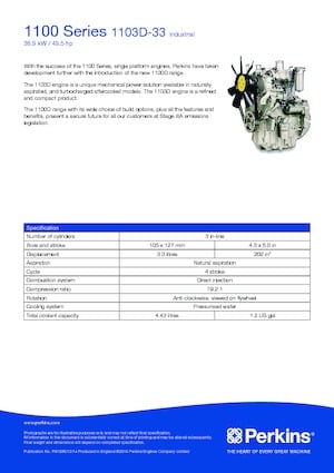 Silniki Perkins 1103D-33