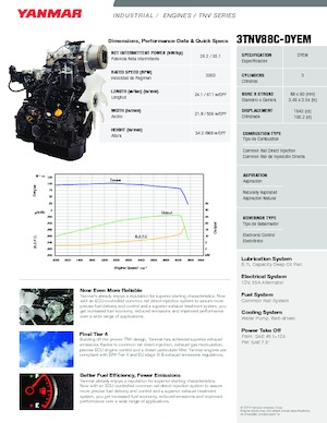 Silniki Yanmar 3TNV88C-DYEM