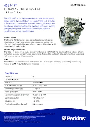 Silniki Perkins 403J-E17T