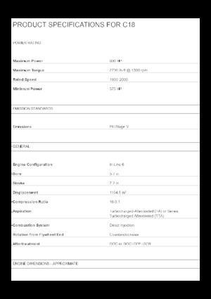 Silniki Caterpillar C18
